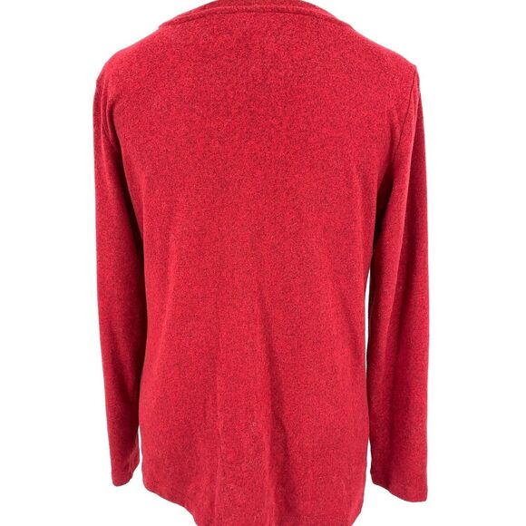 Christopher & Banks red heather faux knot front sweater, size M - Picture 3 of 7